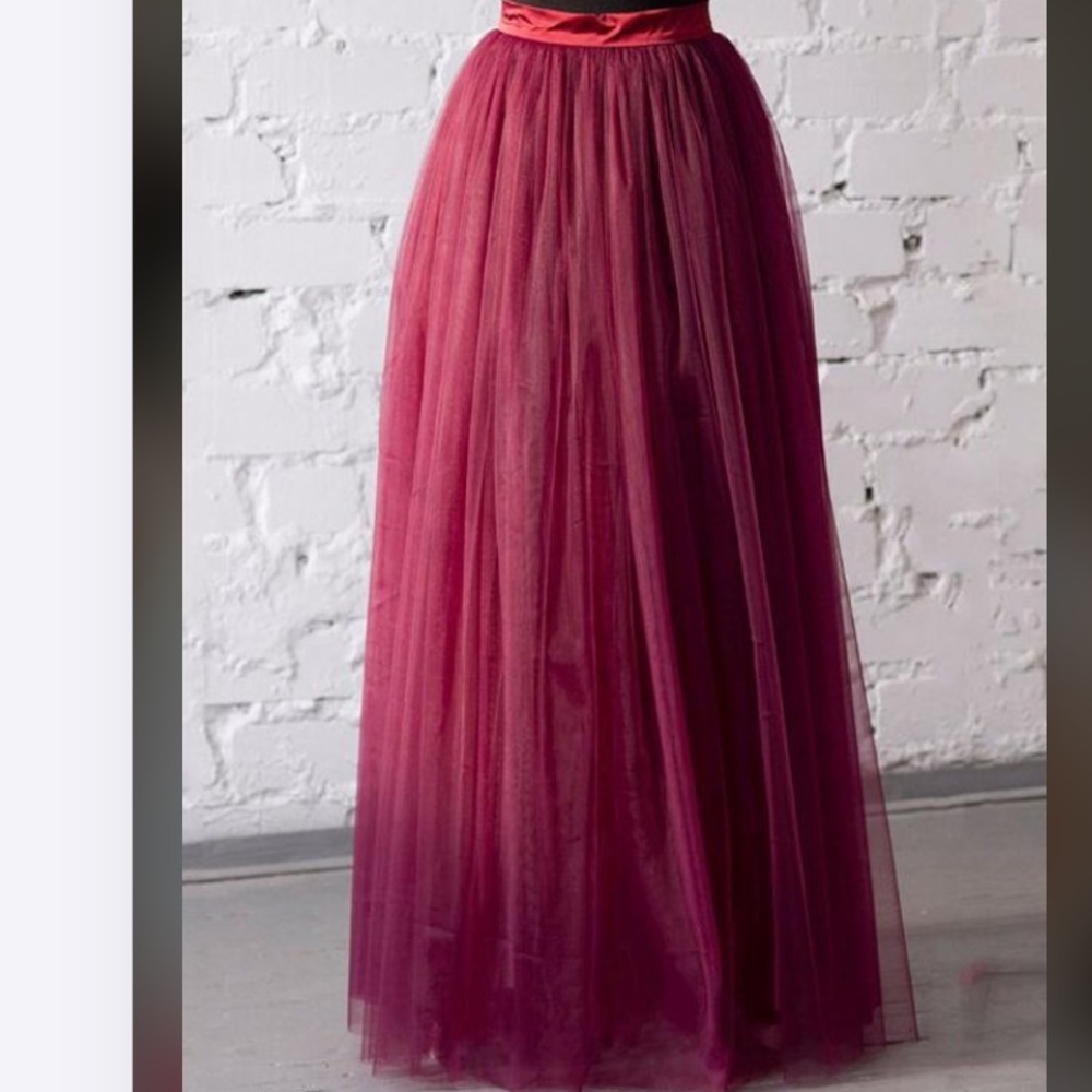 Tulle Burgundy Skirt